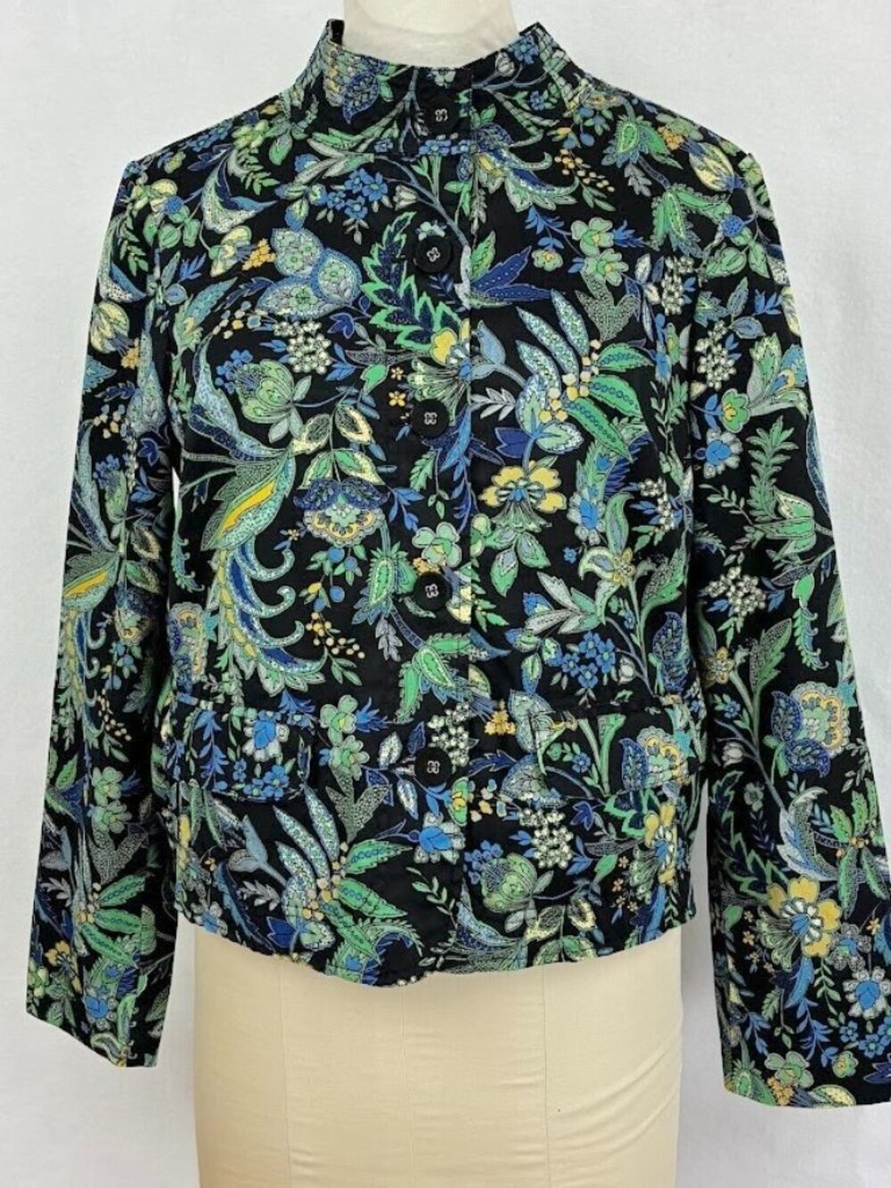 Charter Club Floral Lightweight Button Up Jacket Grandma Cottage Core Spring XL